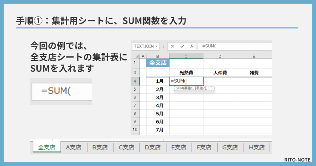 串刺し集計の手順１